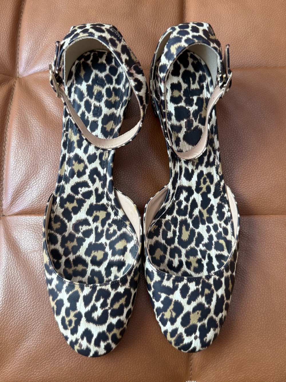 J. Crew Leopard Print Ankle-Strap Heels - Black and Tan Women’s 10